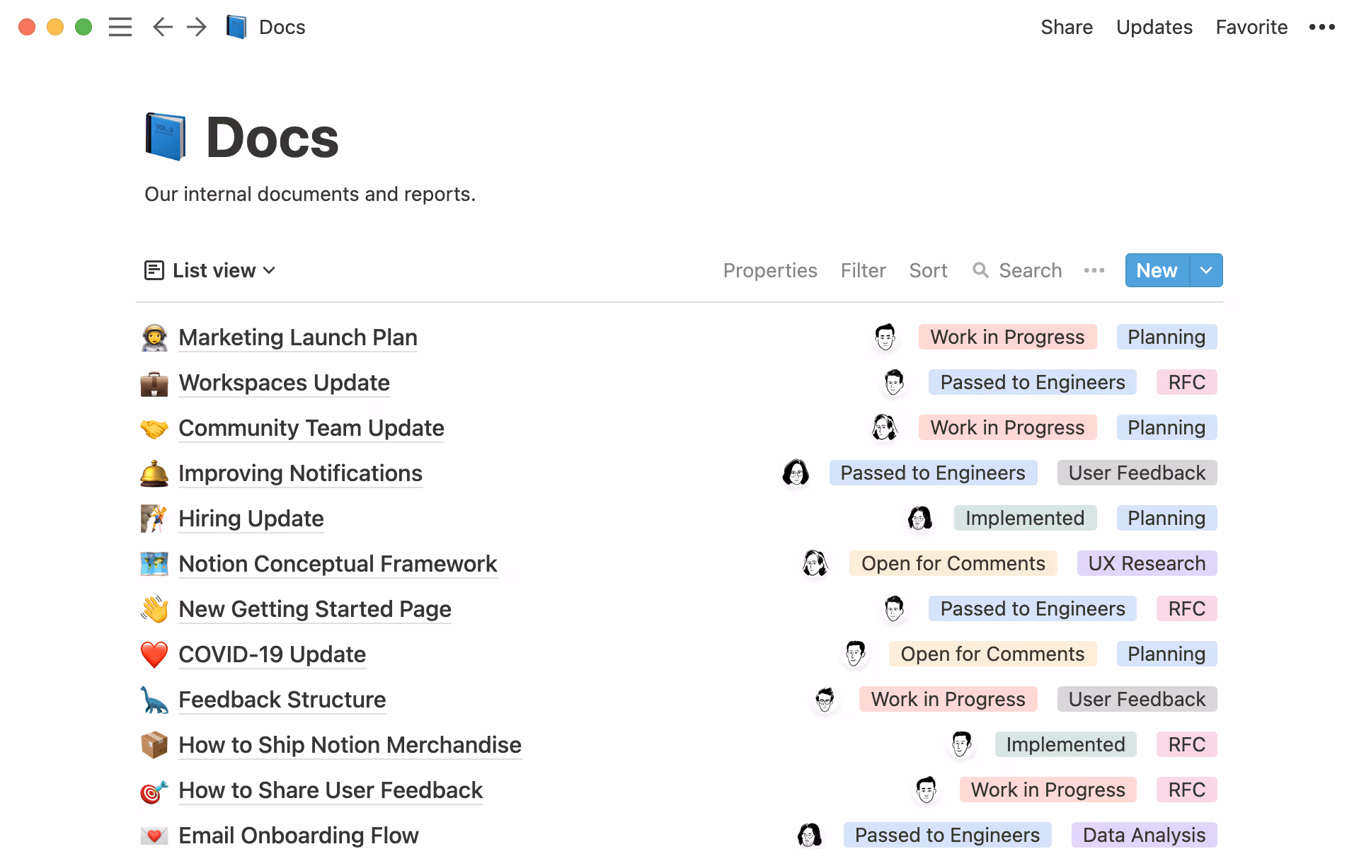Our shared documents database, used for update, RFCs, and more.
