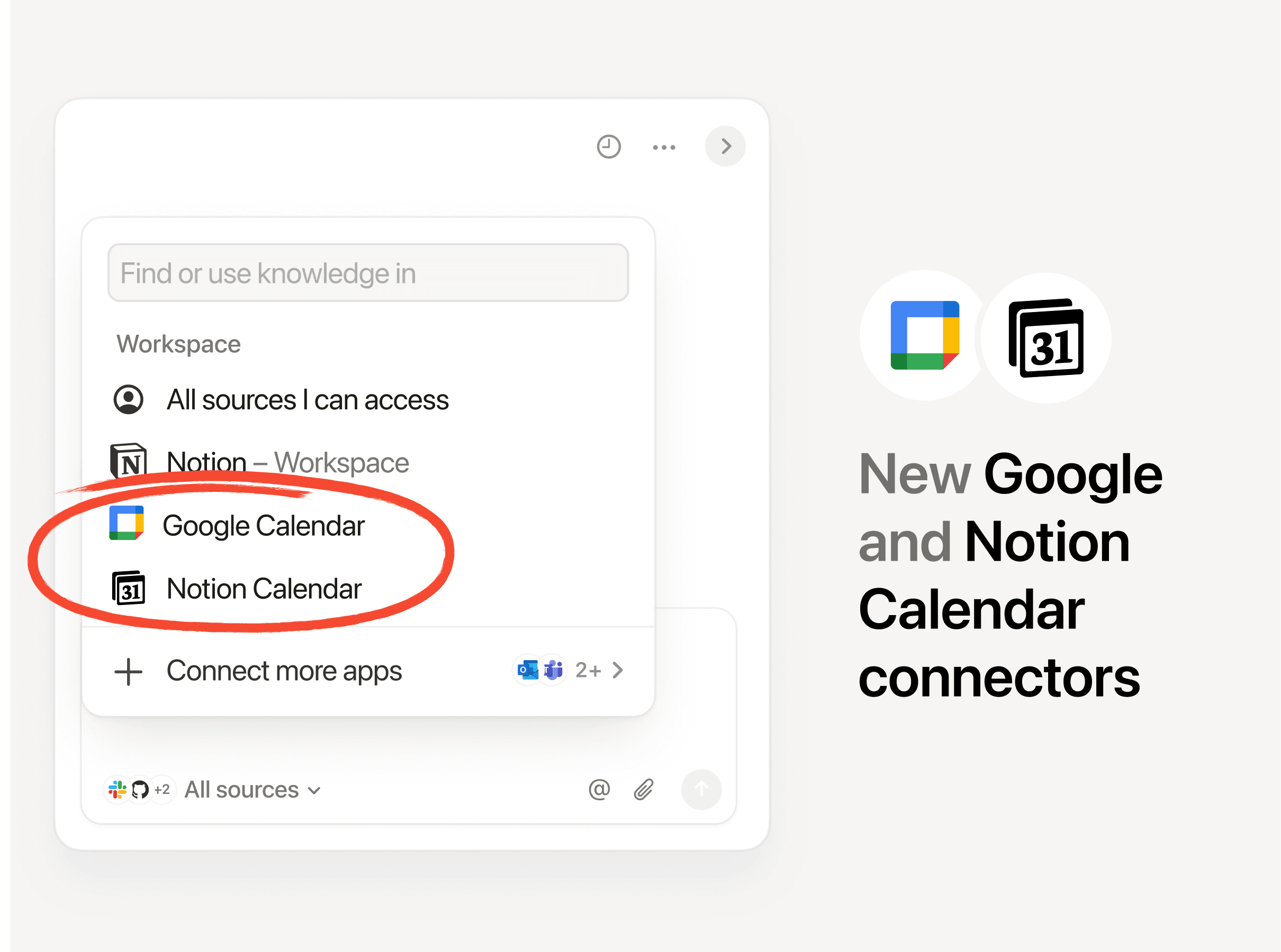 Connect your Google and Notion Calendars with Notion AI for better Enterprise Search results.